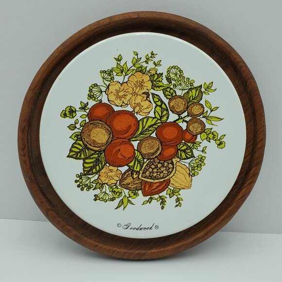 Goodwood Spice of Life Trivet Spice O'Life Cheese Charcuterie Teak Ceramic Plate - Picture 1 of 8
